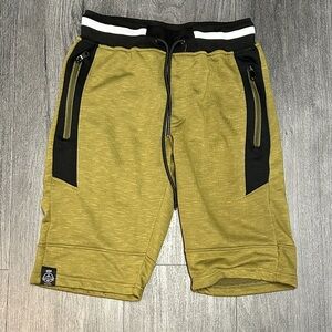 Men's Olive Green Shorts with Black Accents